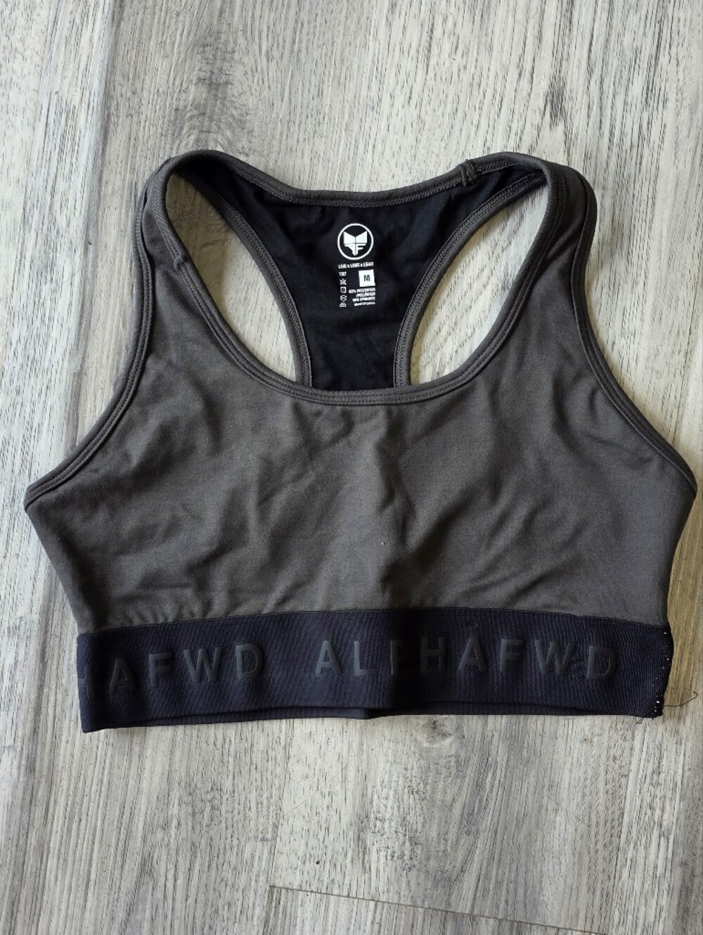 Alpha Forward Women’s Gray Racerback Sports Bra Medium
